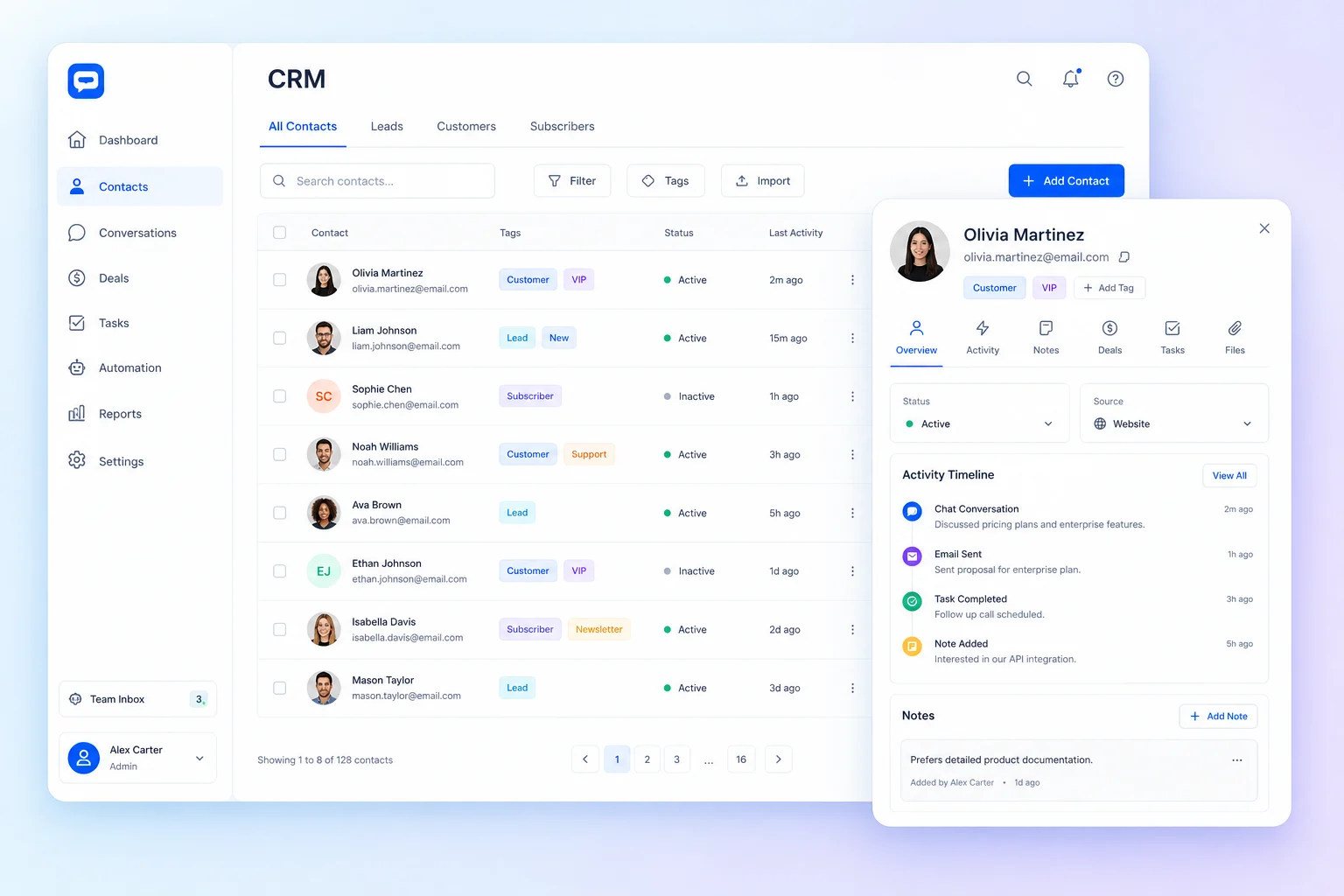 CRM — Customer information in one place